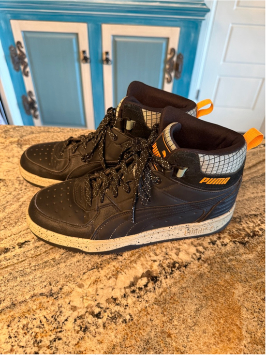 Puma Other - Women’s Puma Rebound Rugged Open Road Black Orange High-Top Sneakers Size 9